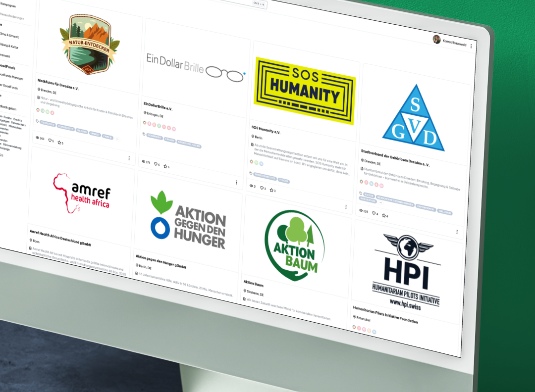 Vorschau der GoodFunds-Plattform